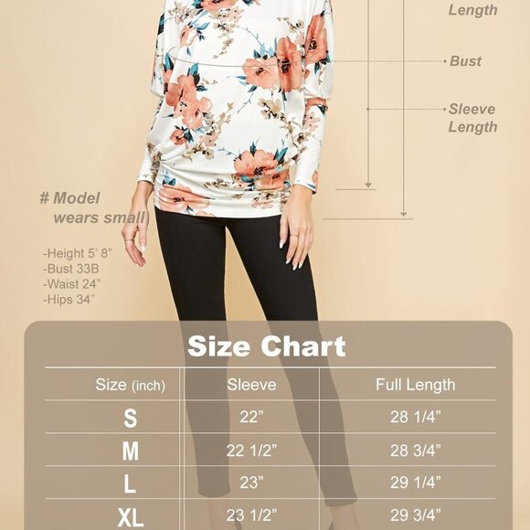 Women's Casual Flowy Draped Long Sleeve Batwing Dolman Top – Soft & Comfortable - Picture 6 of 6